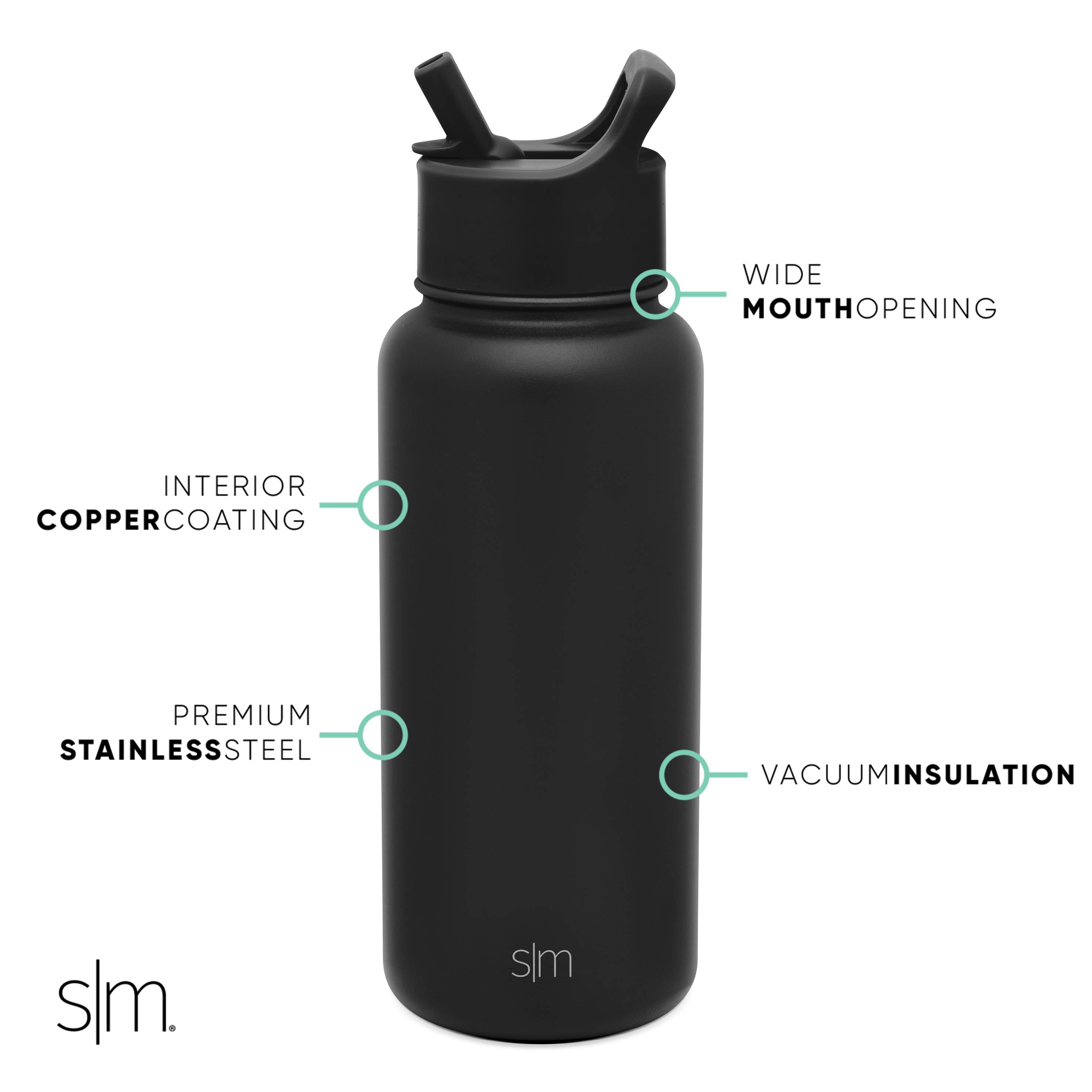 Collegiate Summit Water Bottle with Straw Lid K7