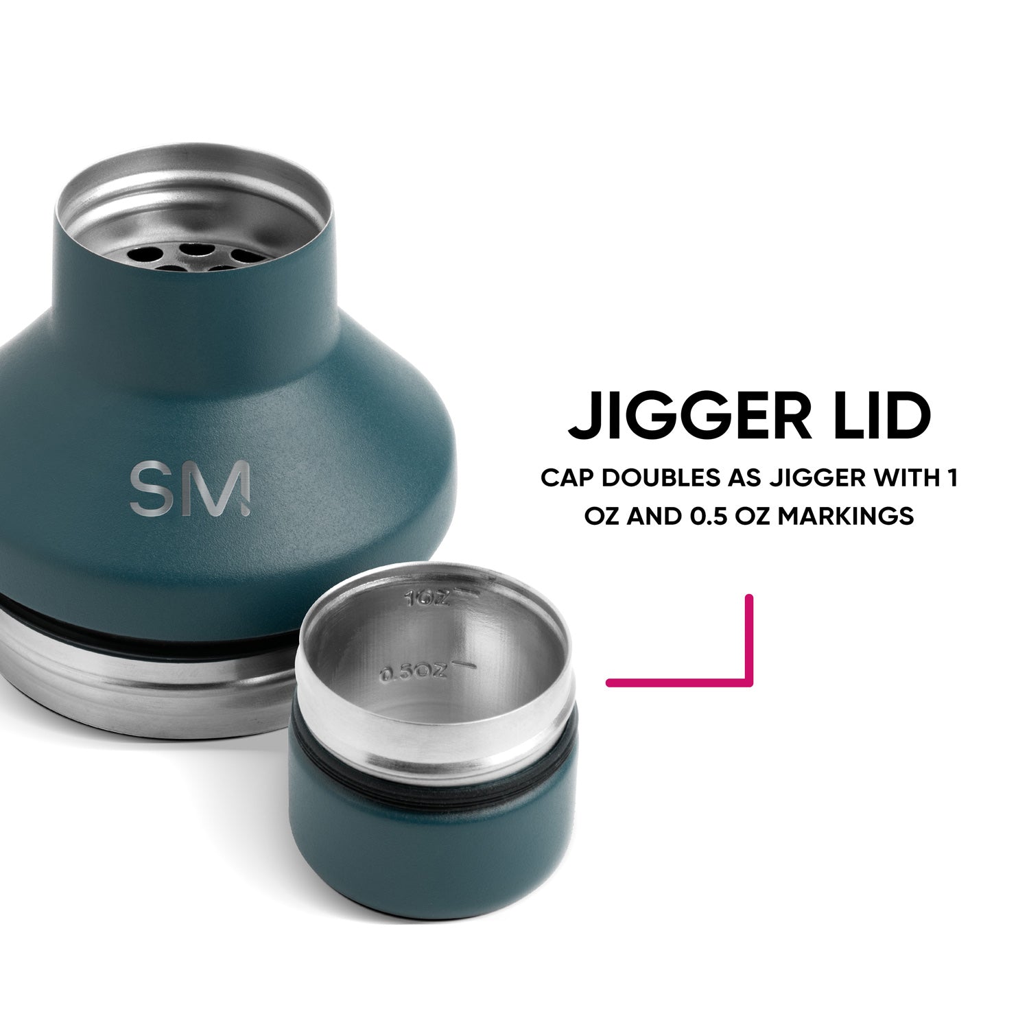 Classic Cocktail Shaker with Jigger Lid A7