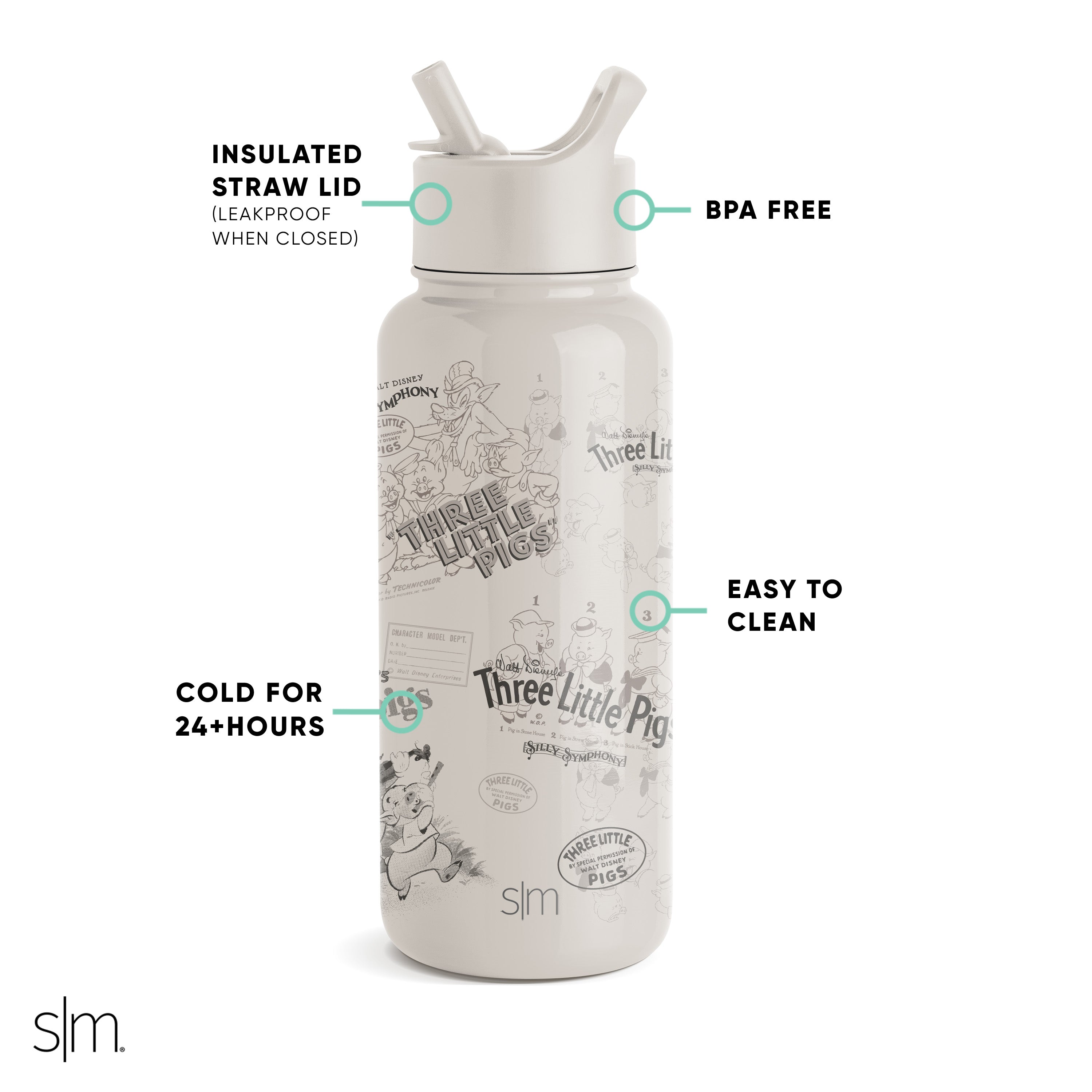 Disney Summit Water Bottle with Straw Lid A5